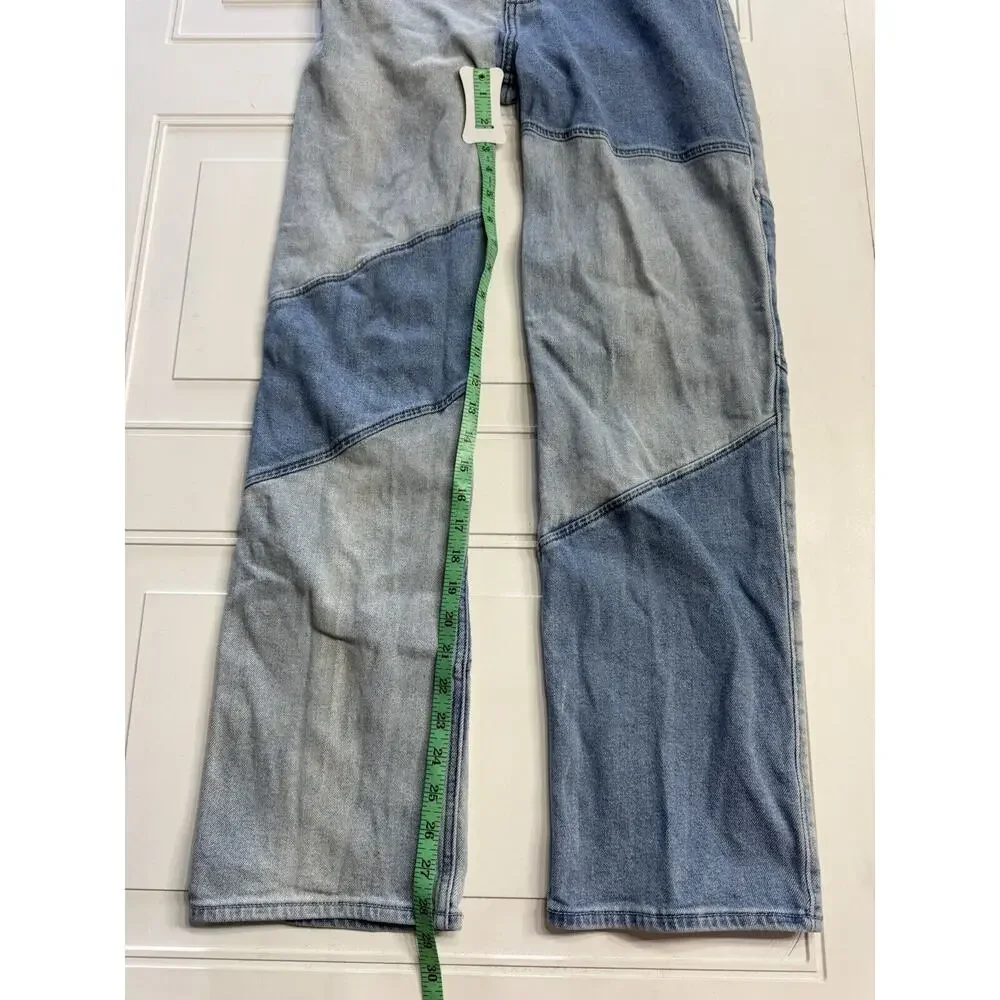 Hollister Patch Jeans White Tag Size 1 R Size 25 X 31 Ultra High Rise Dad Jean - Picture 2 of 5